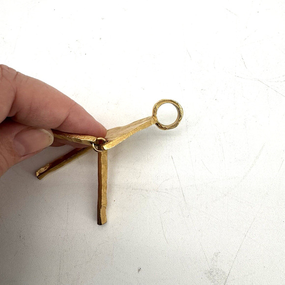 Biche de Bere Pendant Paris Brutalist Necklace Signed Gold Tone Modernist Vintag - Picture 4 of 7